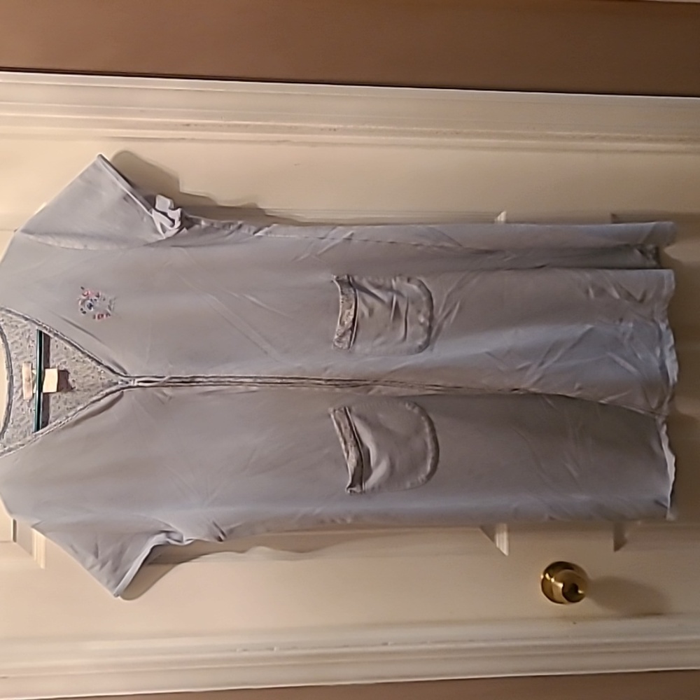 Secret Treasures Light blue Zip Up Short Terry Cloth Robe Size L